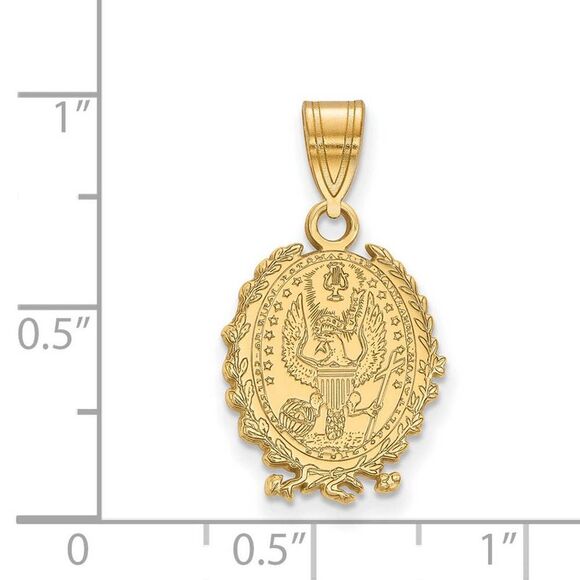 14k Gold Plated Silver Georgetown U Medium Crest Pendant - Picture 2 of 3
